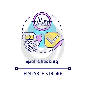 Spell checking concept icon
