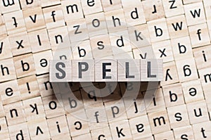 SPELL word written on wood block