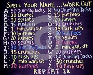 Spell your name Workout photo