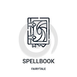 spellbook icon vector from fairytale collection. Thin line spellbook outline icon vector illustration