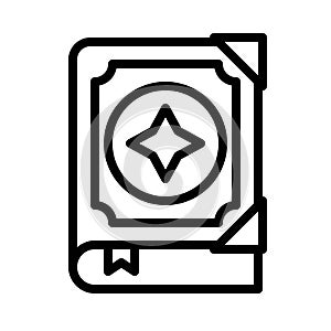 Spellbook vector, Magic related line style icon