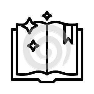 Spellbook vector, Magic related line style icon