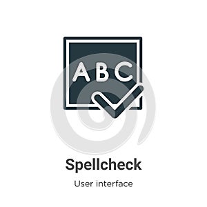 Spellcheck vector icon on white background. Flat vector spellcheck icon symbol sign from modern user interface collection for