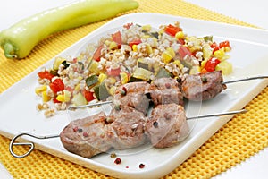 Spelled salad with grill