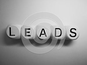 Word leads spelled on dice