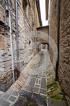 Spello, Perugia, Italy: old alley. Color picture