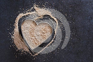 Spelt Flour in a Heart Shape