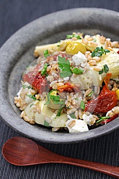 Spelt salad, insalata di farro, italian cuisine