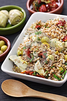 Spelt salad, insalata di farro, italian cuisine