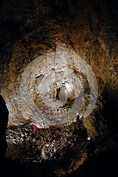 Spelunkers in a gigantic cave