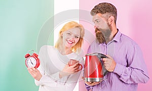 Spending good morning together. Electric kettle boils water very quickly. Prepare favourite drink in minutes. Modern