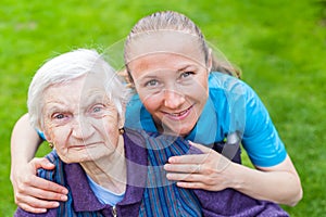 Spending time outdoor with caregiver