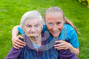 Spending time outdoor with caregiver