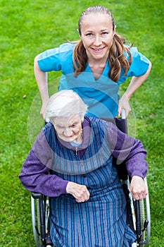 Spending time outdoor with caregiver