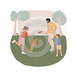 Spending time outdoors isolated cartoon vector illustration.