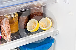 Spent lemons recycled in refrigerator to deodorize bad smell