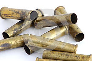 Spent magnum rifle casings photo