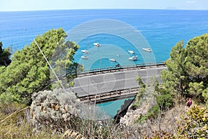 Sperlonga - Scorcio del viadotto sulla Via Flacca dal sentiero photo