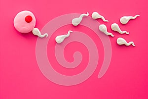 Sperm cells swim to egg female ovum. Pregnancy concept