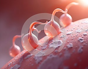 Sperm Entering Egg Fertility Microscopic Cellular Fertilization Microscopic Process