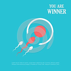 Sperm fertility vector poster