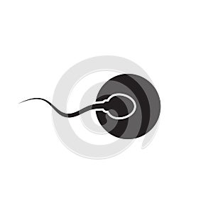 Sperm fertilizing egg cell icon