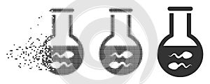 Sperm Flask Decomposed Pixel Halftone Icon
