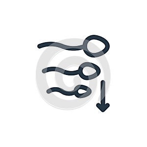 sperm icon vector from quit smoking concept. Thin line illustration of sperm editable stroke. sperm linear sign for use on web and