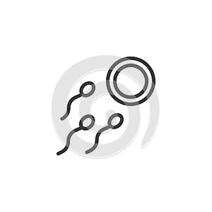 Sperm and ovum line icon photo