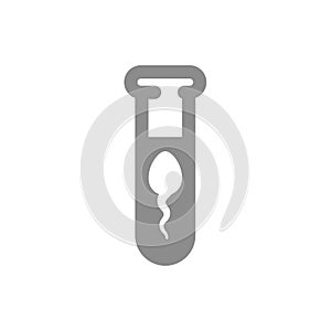 Sperm or spermatozoon in test tube vector icon