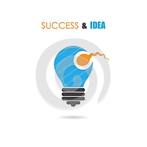 Sperm symbol and light bulb sign.Creative idea and success icon.