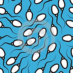 Spermatozoa seamless pattern.