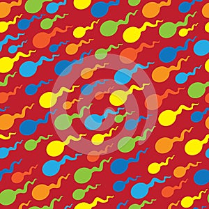 Spermatozoon colorful of seamless pattern photo