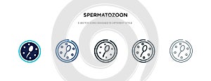 Spermatozoon icon in different style vector illustration. two colored and black spermatozoon vector icons designed in filled,