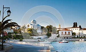Spetses promenade and cathedral complex