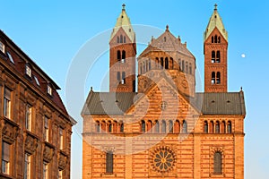 Speyer Cathedral with blue skies, Germany