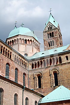 Speyer Catherdal with its tower. sandstone building. Germany