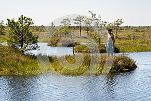 Sphagnum bog Yelnya in Belarus