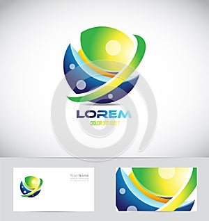 Sphere 3d logo icon element