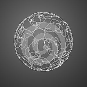 Sphere ball circle 3 d grid lines Ornate floral ornament pattern Design element artifact game abstract 3d grid line pattern ball