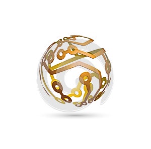 Sphere from the electronic scheme 3D