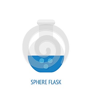 Sphere flask with acid for chemical laboratory.