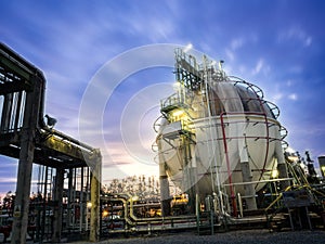 Sphere gas storages in petrochemical plant