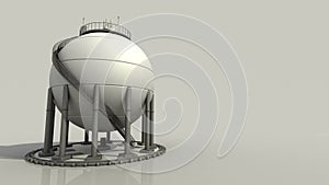 Sphere gas storages in petrochemical plant, Oil tank on white background.1.