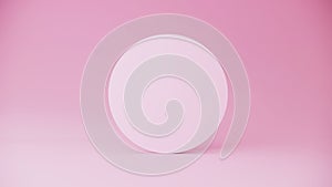 Sphere geometric cosmetics concept on pink background 3d render