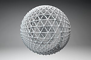Sphere made of smaller spheres connected by strands photo