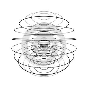 Sphere made up of points and lines. Network connection structure. Big data visualization. Vector illustration