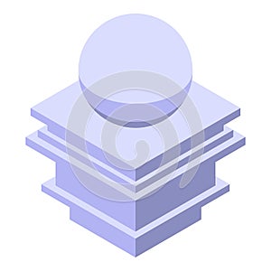 Sphere pillar icon, isometric style