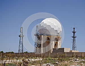 Sphere radar located at Dingli Cliffs. Malta