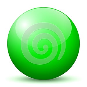 Sphere - Simple Green Shiny 3D Sphere with Bright Reflection - Vector Illustration